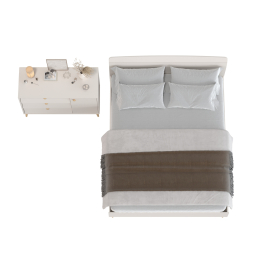 Кровать 1600 двуспальная Афина и тумба-комод Афина