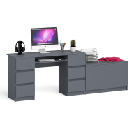 Прямые компьютерные столы, Двухтумбовый компьютерный стол Мори МС-2 с широкой тумбой на 900