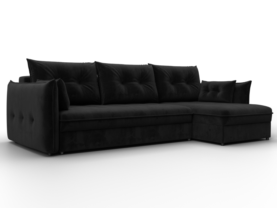 Диваны угловые в гостиную, Диван угловой Лига-100 НПБ угол универсальный, велюр SEVEN