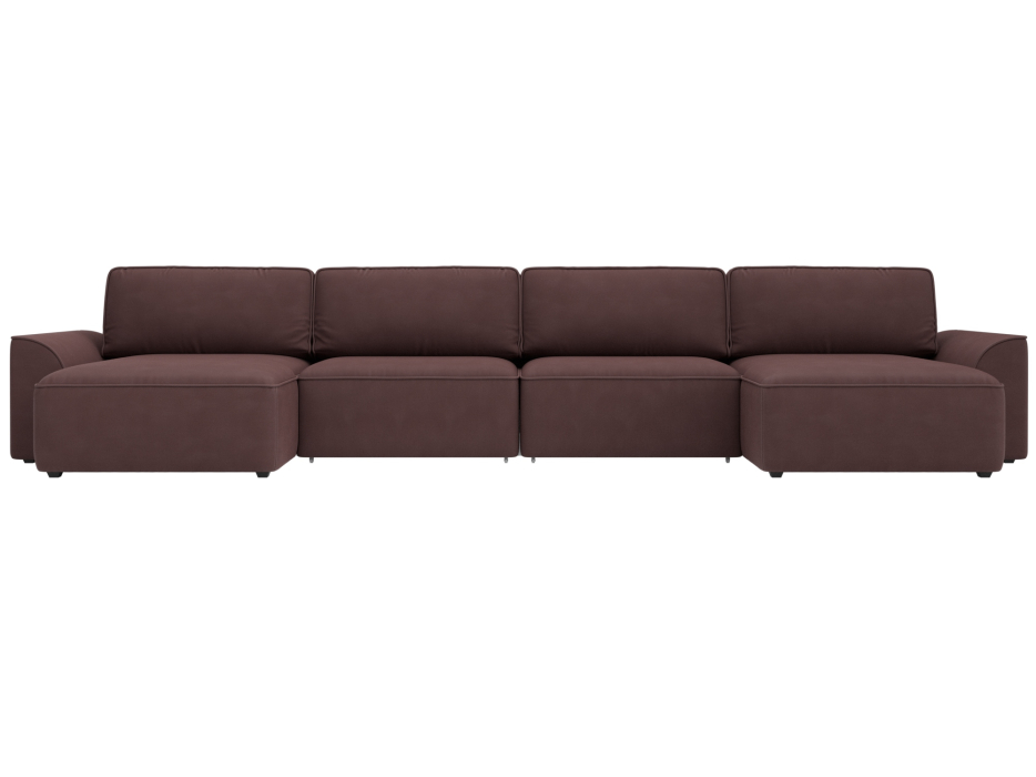 Диваны прямые со спальным местом, Диван п-образный Лига-048 НПБ лонг, замша JOLY