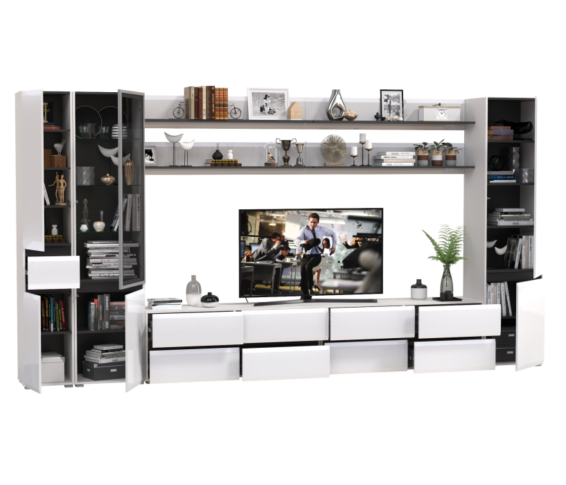 Стенки для гостиной, Стенка в гостиную модульная Сидней комплектация № 115