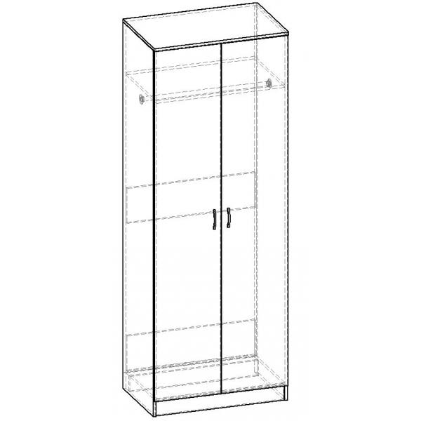 Шкафы распашные, Шкаф распашной 2 двери (штанга) ГОРИЗОНТ