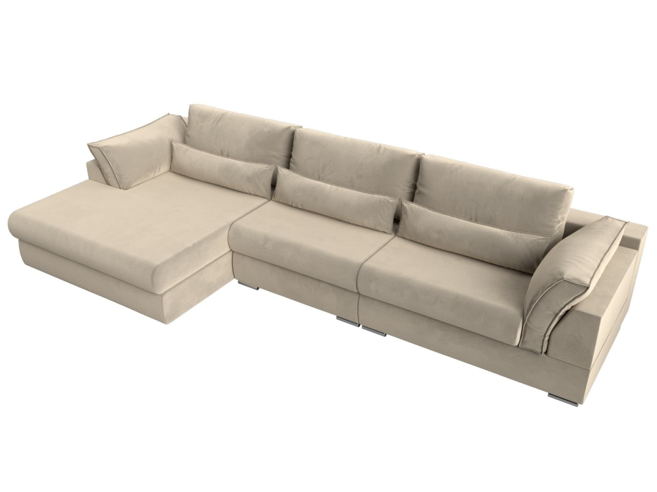 Диваны угловые в гостиную, Угловой диван Пекин Long угол левый, НПБ, микровельвет