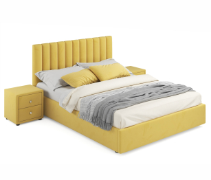 Мягкая кровать с тумбами Olivia 1600 подъемная