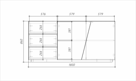 Комод Вега (Цесена) Белый - 180 МДФ