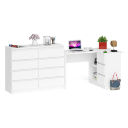 Компьютерный стол МС-16 правый с комодом МК1200 8 ящиков Мори