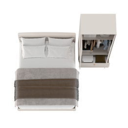 Двухспальная кровать Афина 1600 с 2-х дверным шкафом-комодом