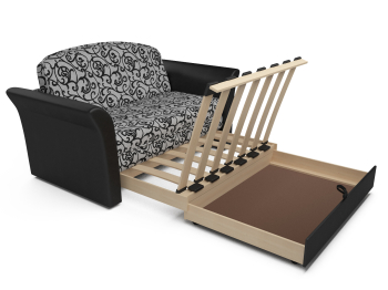 Диван прямой выкатной Малютка №2 (Рогожка + Экокожа)
