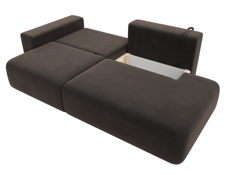 Диваны еврокнижки, Диван прямой Лига-036 Модерн подлокотник слева, велюр