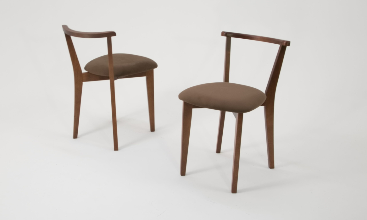 Обеденные группы, Стол Сканди М 100 орех/слоновая кость со стульями Франк орех велюр коричневый