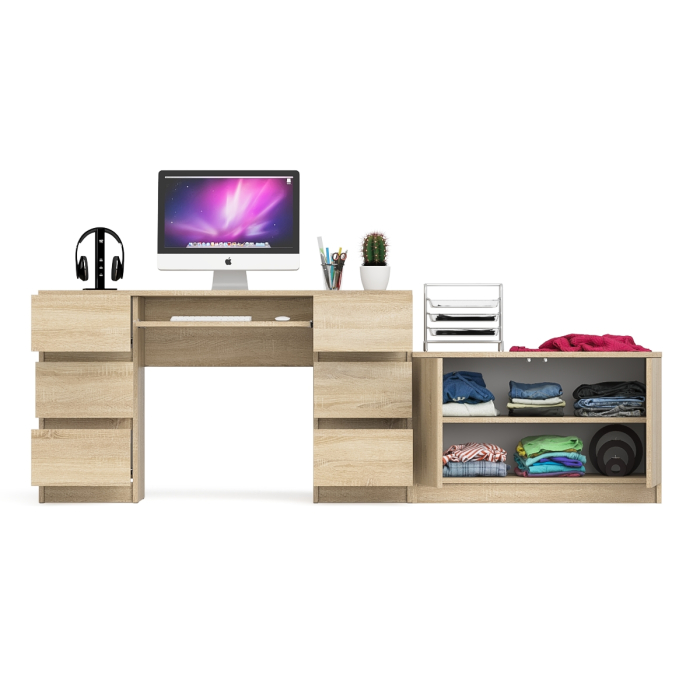 Прямые компьютерные столы, Двухтумбовый компьютерный стол Мори МС-2 с широкой тумбой на 900