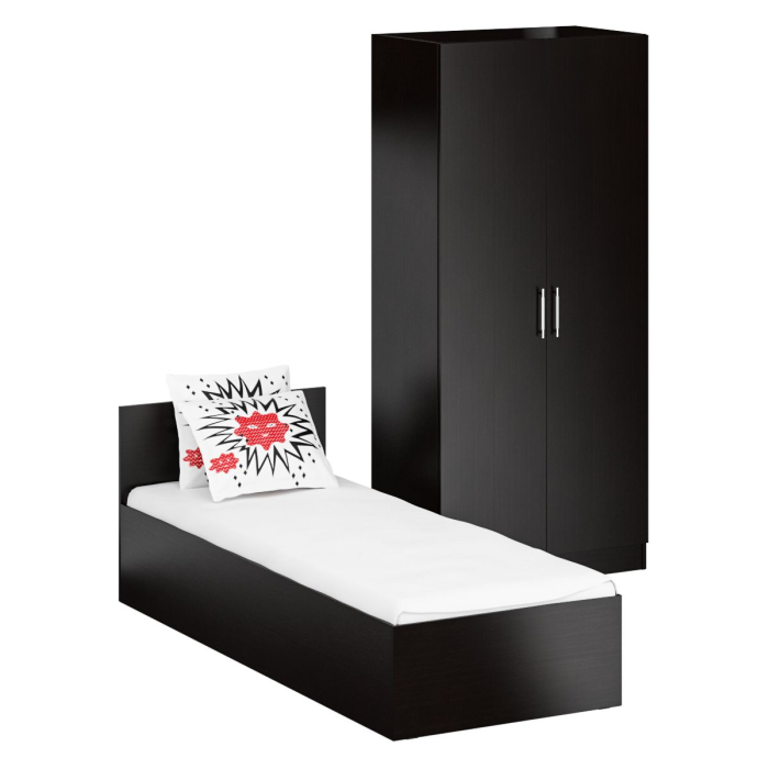 Спальные гарнитуры, Кровать односпальная 800 со шкафом для одежды 2-х створчатым Стандарт