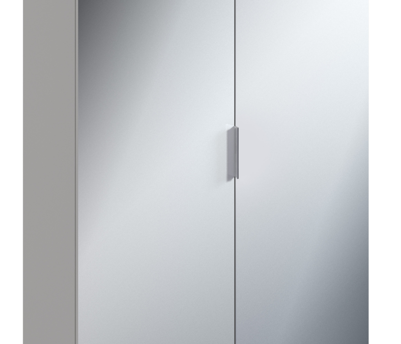 Мебель в современном стиле, Шкаф 2 дверный Милан СБ-3257 Серый с зеркальным фасадом