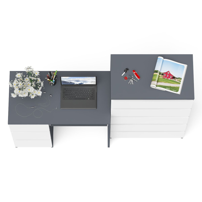 Домашние кабинеты, Комод высокий Мори МК700 5-ть ящиков и стол компьютерный Мори МС-6 левый