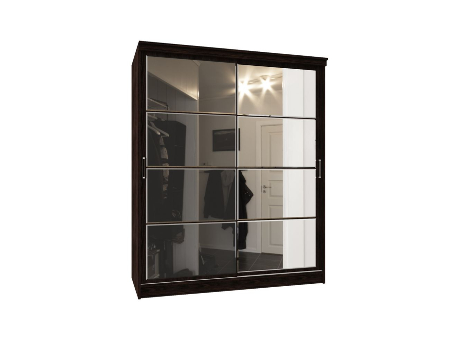 Шкафы-купе, Шкаф-купе Престиж-1 бодега темный/стекло/зеркало