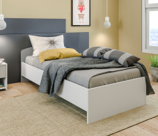 Кровати одноярусные, Mika СБ-3286 Кровать Белый,Серый с основанием