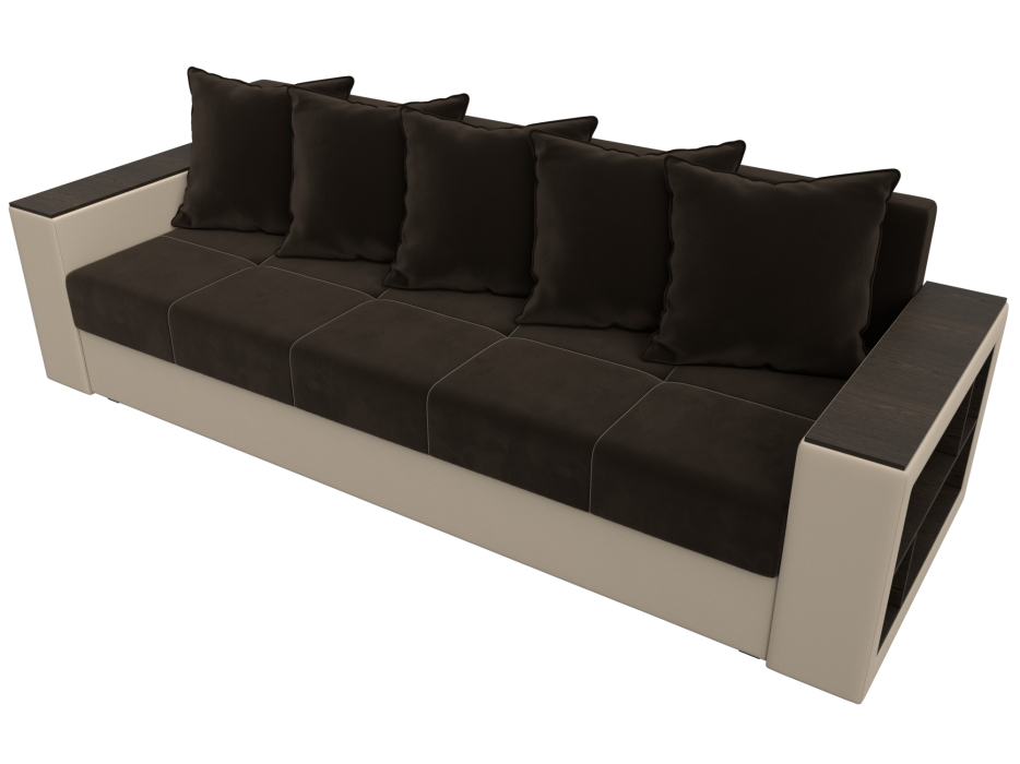 Диваны еврокнижки, Диван прямой Дубай Лайт, микровельвет/экокожа