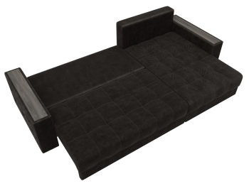 Диван угловой с декором и полкой Лига-050 НПБ, велюр BRUT 