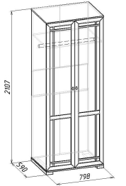 Шкаф двухдверный для одежды Sherlock 12