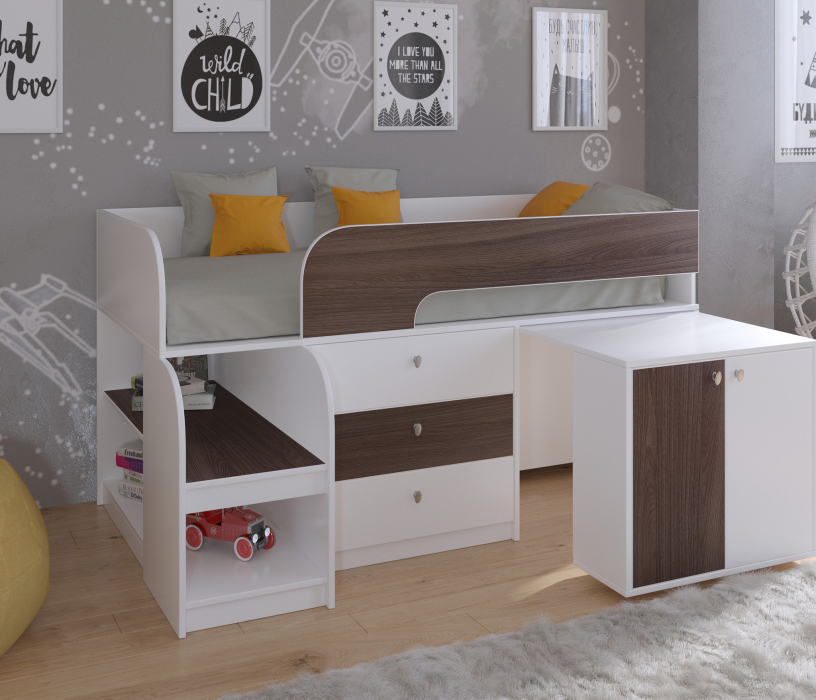 Кровати-чердаки, Кровать-чердак Астра 9 V7 Белый
