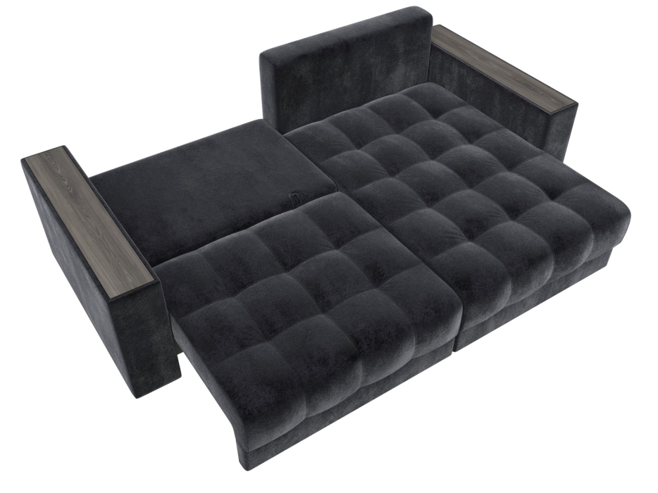 Диваны угловые в гостиную, Диван угловой с декором Лига-049 НПБ, велюр TOWER