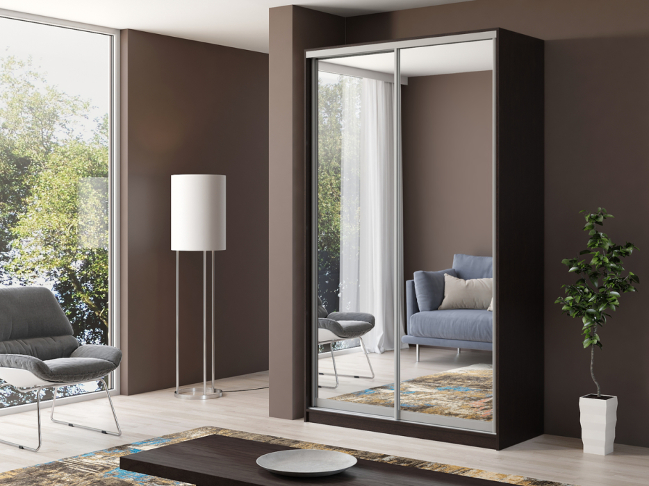 Шкафы-купе, Шкаф купе 2-х дверный Айсберг 130 /зеркало