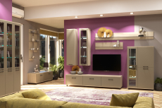 Стенки для гостиной, Модульная гостиная Грейс композиция 8  Ясень Асахи