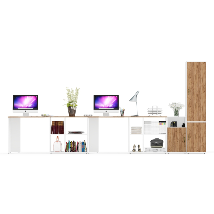 Домашние кабинеты, Тумбочка для документов с нишей Лидер-8 с двумя столами-трансформерами  и пеналом 21Б