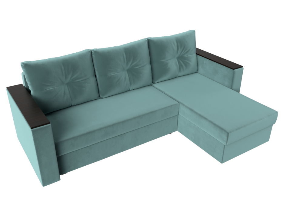 Диваны угловые в гостиную, Диван угловой Атланта без стола универсальный угол, велюр