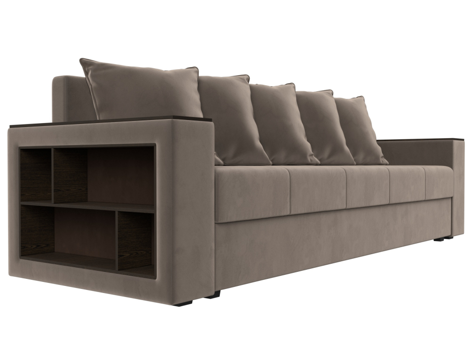 Диваны прямые, Диван прямой Дубай Лайт полки слева, велюр