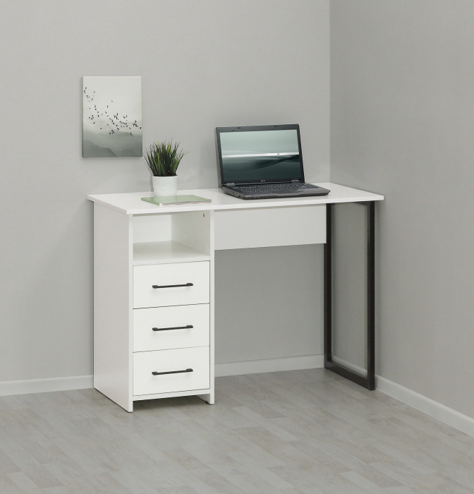 Прямые, Стол письменный с тумбой на метал.каркасе