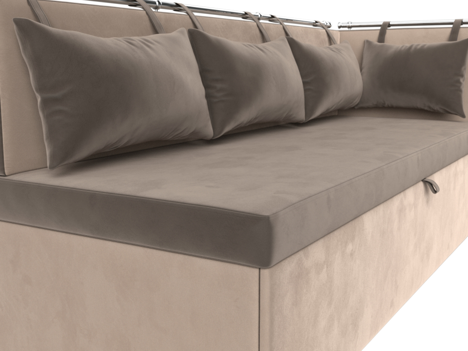 Диваны угловые кухонные, Кухонный диван Метро с углом справа, велюр