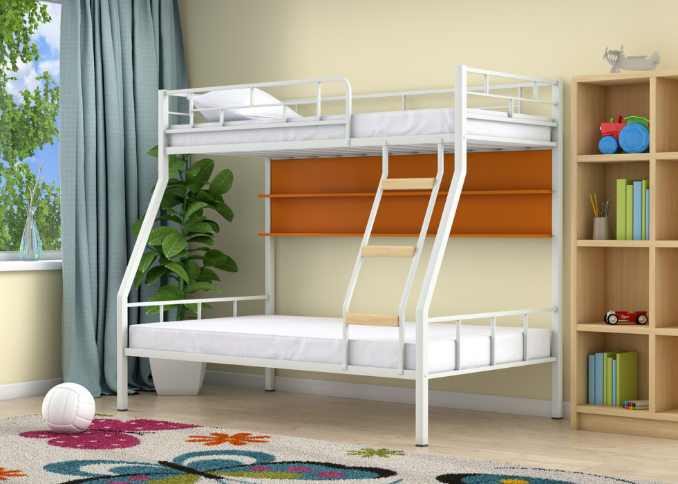 Для подростков, Двухъярусная кровать Радуга полка оранжевый