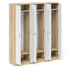 Три широких шкафа с дверками в прихожую П-6 МДФ фрезеровка ромб