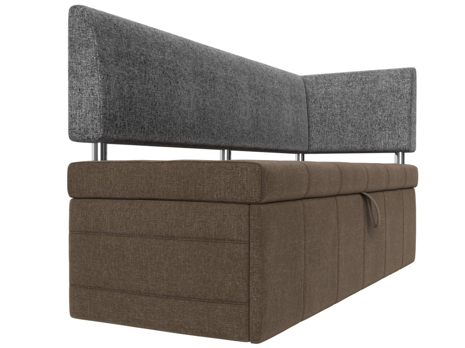 Диваны угловые кухонные, Кухонный прямой диван Стоун с углом правый, рогожка