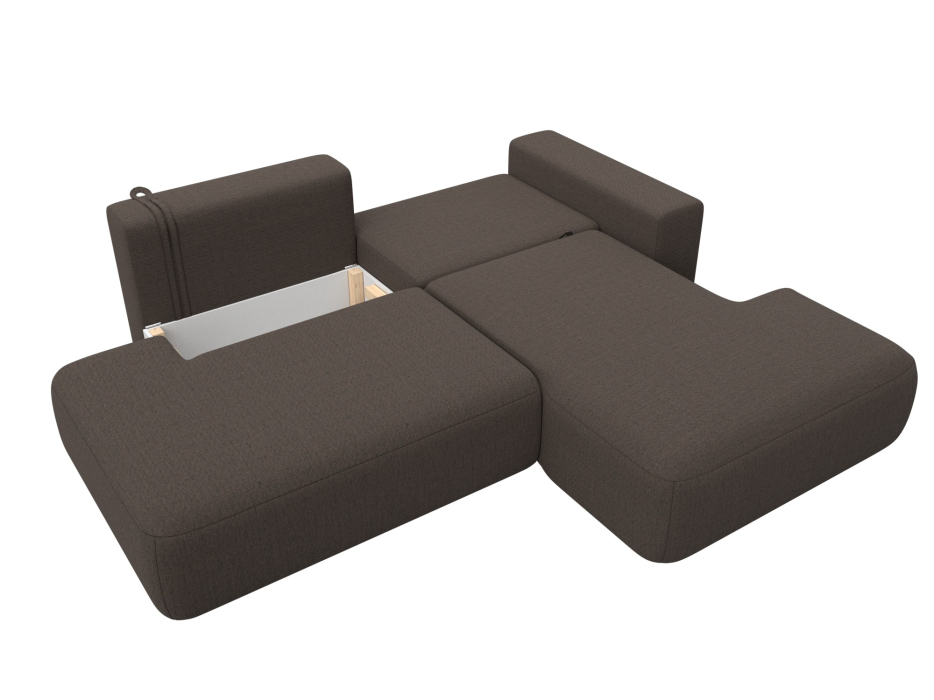 Диваны угловые в гостиную, Диван угловой Лига-036 НПБ Модерн правый угол, рогожка Амур