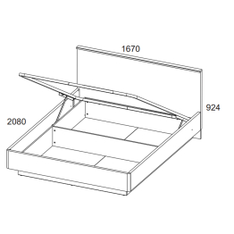 Кровать 160М с подъемником, JAGGER