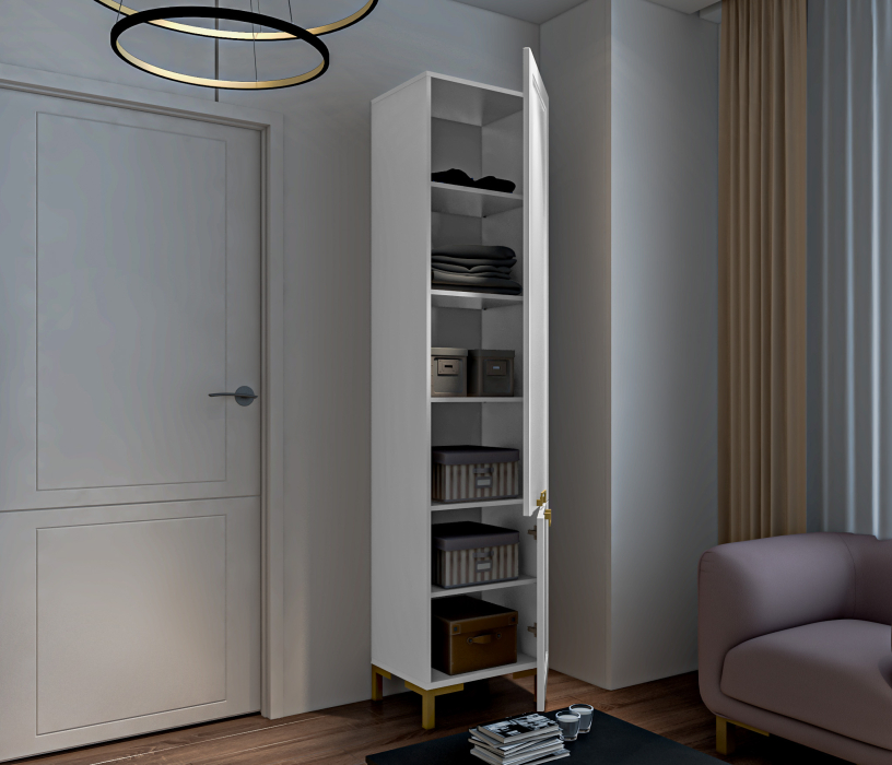 Стенки для гостиной, Комплект для гостиной с пеналами Ассоль, Белый