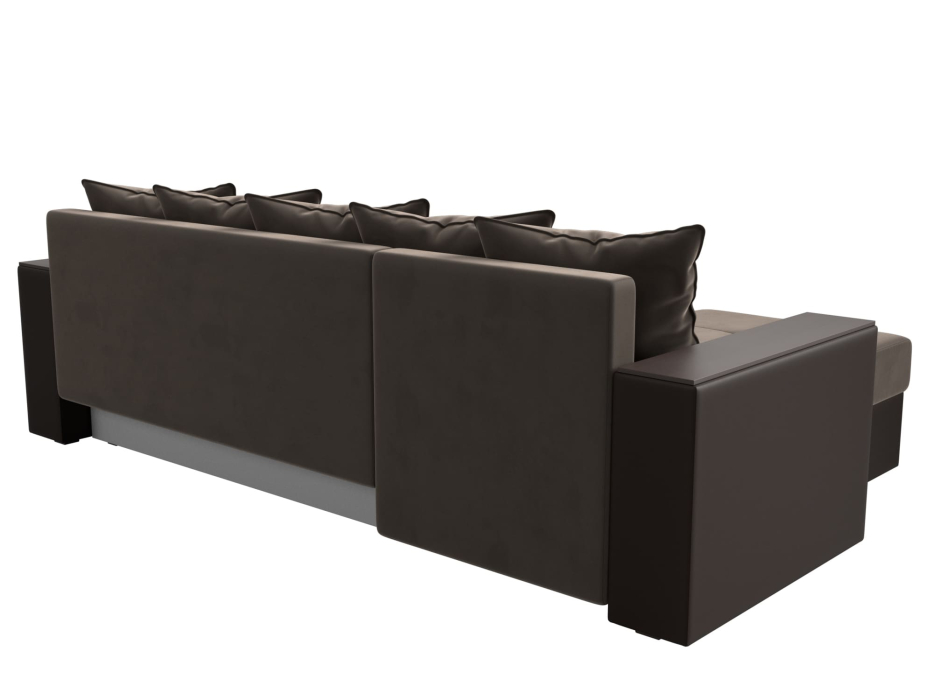 Диваны угловые в гостиную, Диван угловой Дубай Лайт, велюр/экокожа, левый угол