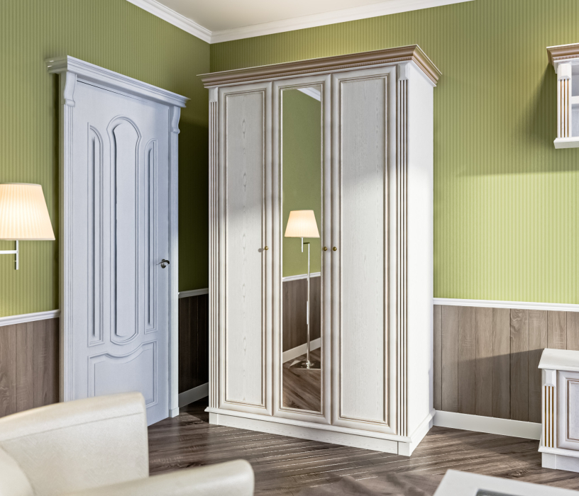 В гостиную, Шкаф 3-х дверный с зеркалом Версаль СБ-2318