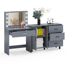 Столик туалетный с подсветкой СТ-4 и комод-тумба с ящиками 123-1204