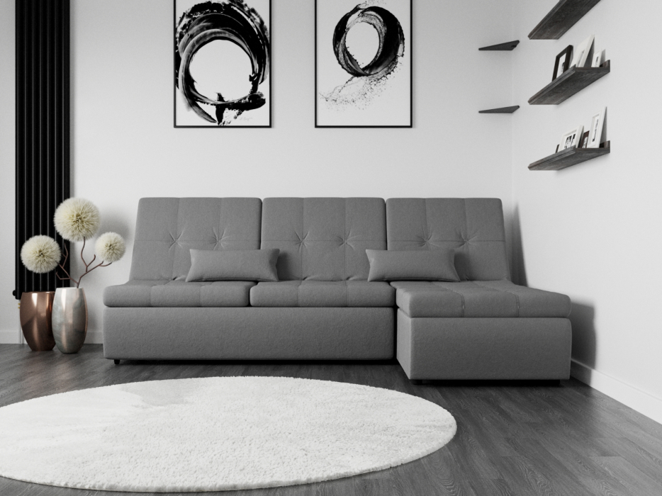 Диваны угловые в гостиную, Угловой диван Калифорния-2 ППУ, велюр