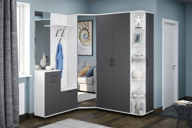 Модульная прихожая Грейс композиция 2  Снежный Ясень