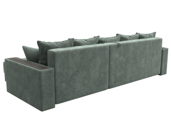 Диван угловой с декором и полкой Лига-050 НПБ, велюр BRUT 