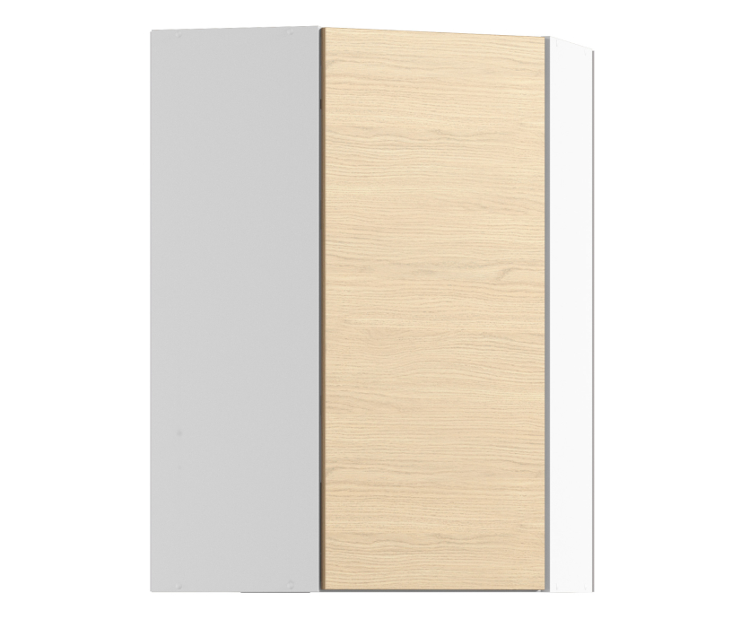 , Регина РПУ/1-160 Полка угловая Белый/ЛДСП Дуб Винченца