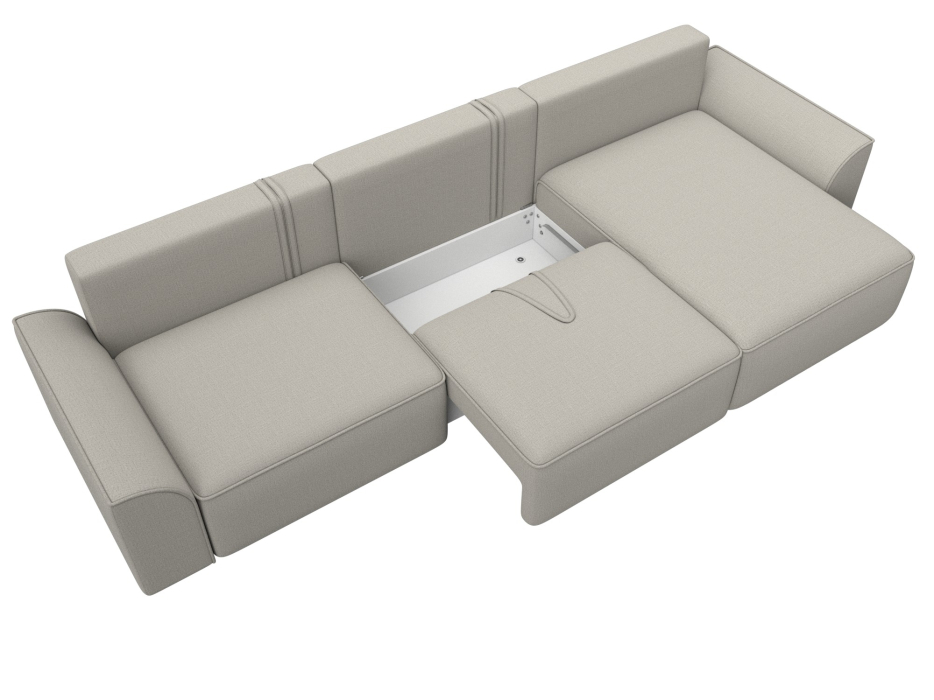 Диваны угловые в гостиную, Диван угловой Лига-048 НПБ лонг, рогожка Амур