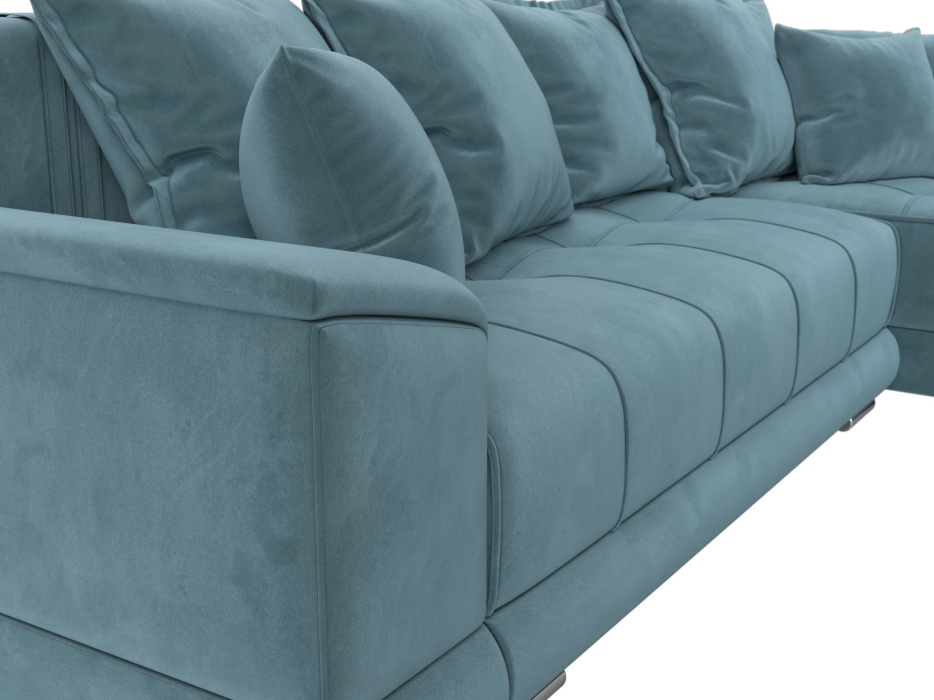 Диваны угловые в гостиную, Угловой диван НордСтар правый угол, велюр