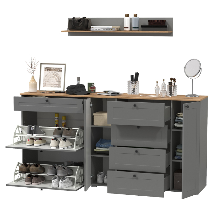 Обувницы, Обувница с большим комодом и открытой полкой Остин