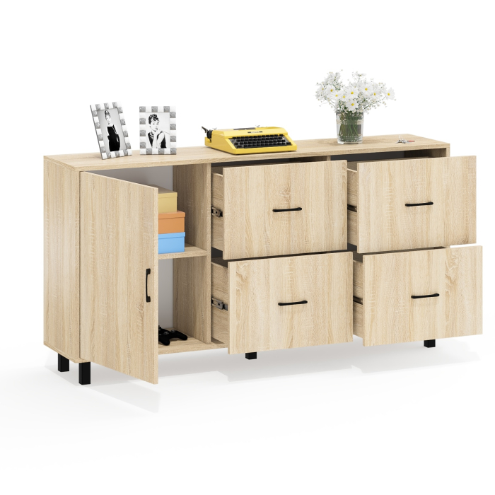 Комоды, Комод широкий с дверкой и ящиками РВК 125-1704