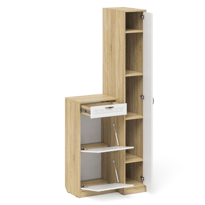 Прихожие, Обувница П-6 с пеналом П-6-500 фрезеровка ромб